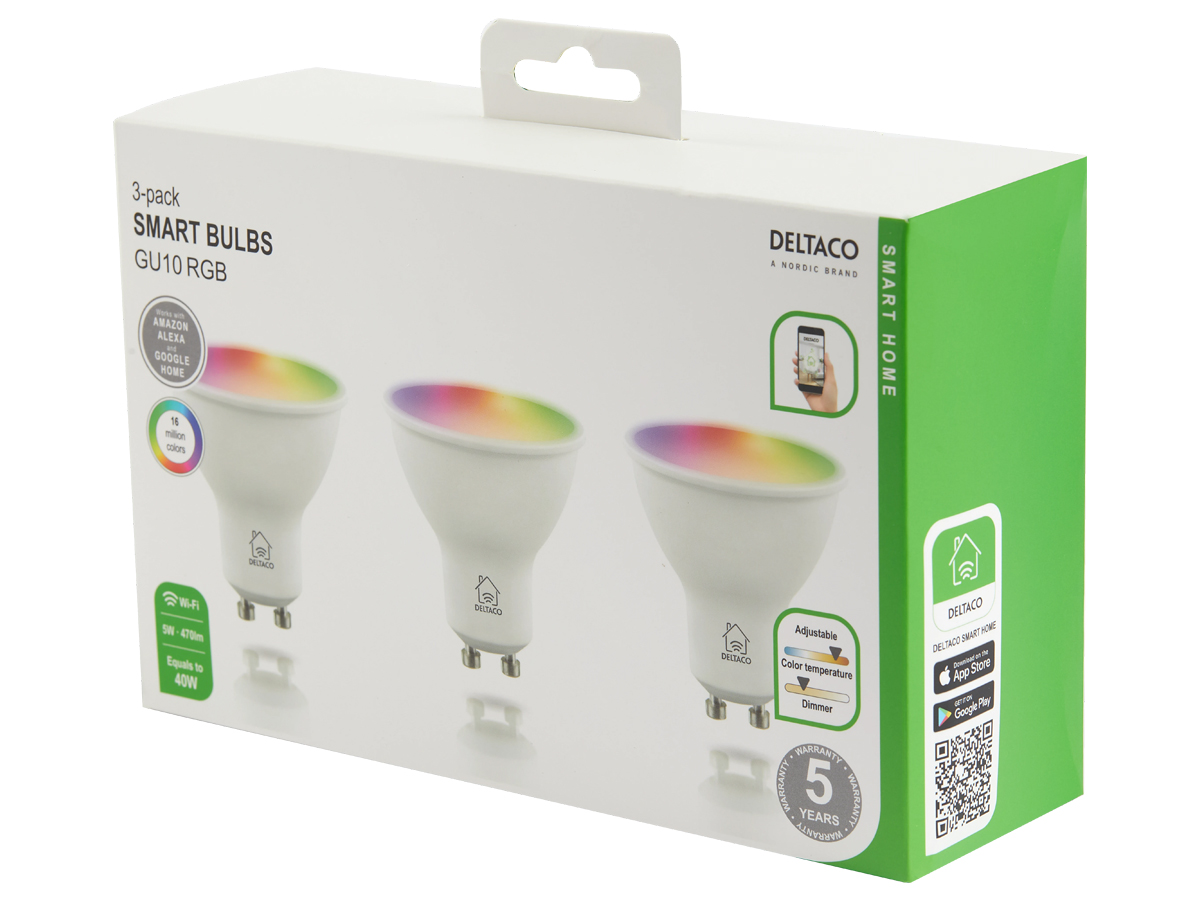 Zestaw Deltaco SMART H LED lamp 3-pack GU10 - Opakowanie