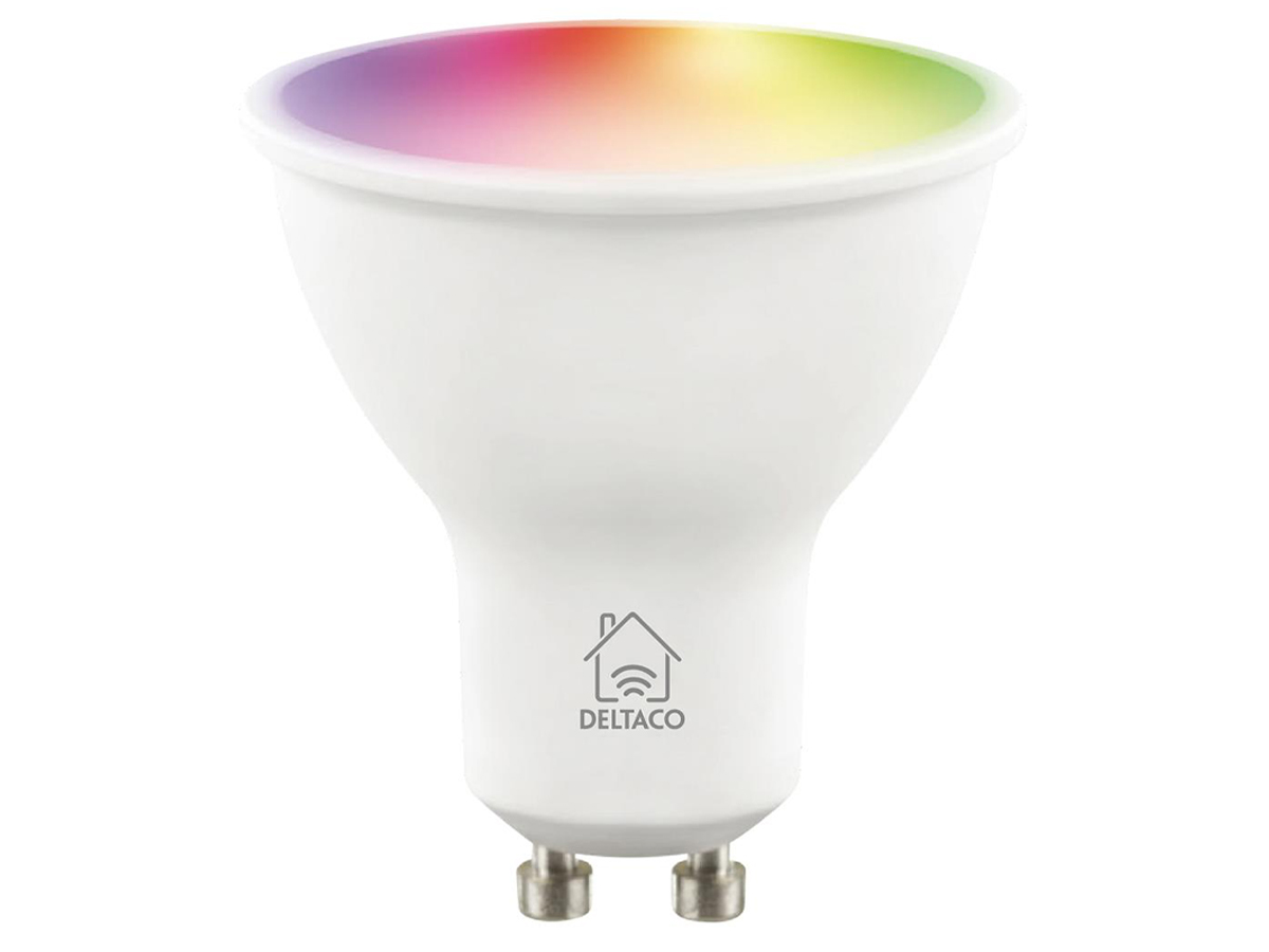 Deltaco SMART H RGB LED lamp GU10 WiFI 2.4GHz 5W 470 lm Dim 220240 V
