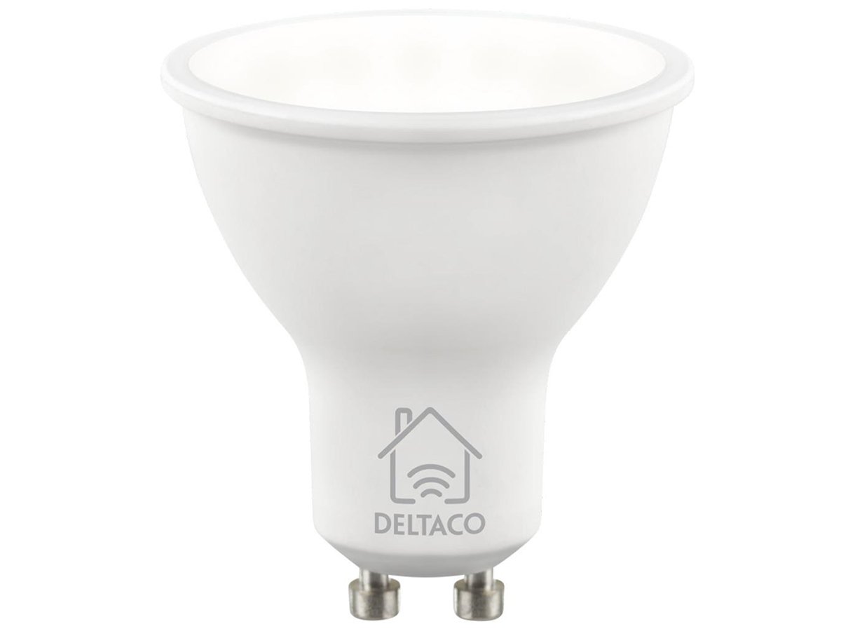 Deltaco SMART H LED lamp GU10 WiFI 2.4GHz 5W 470lm Dim 2700K6500K