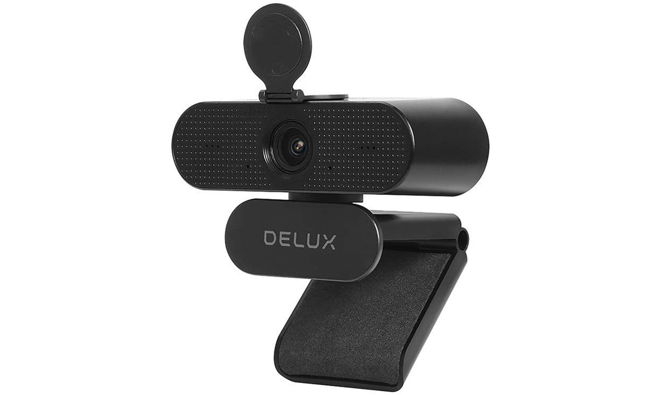 Kamera internetowa z mikrofonem Delux DC03 Czarna - Widok od przodu pod kątem