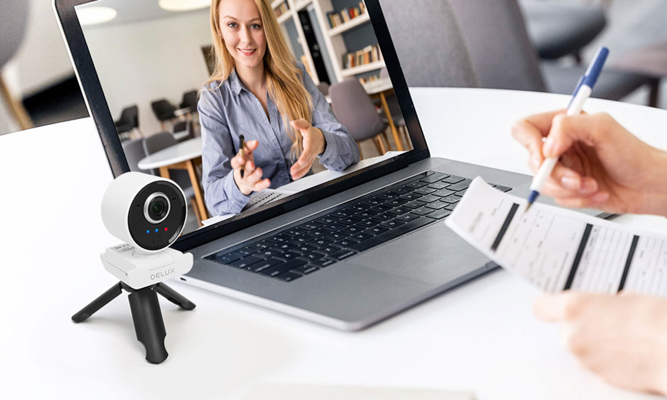 Kamera internetowa Delux DC07 Biała - Rejestrowanie obrazu w rozdzielczości Full HD