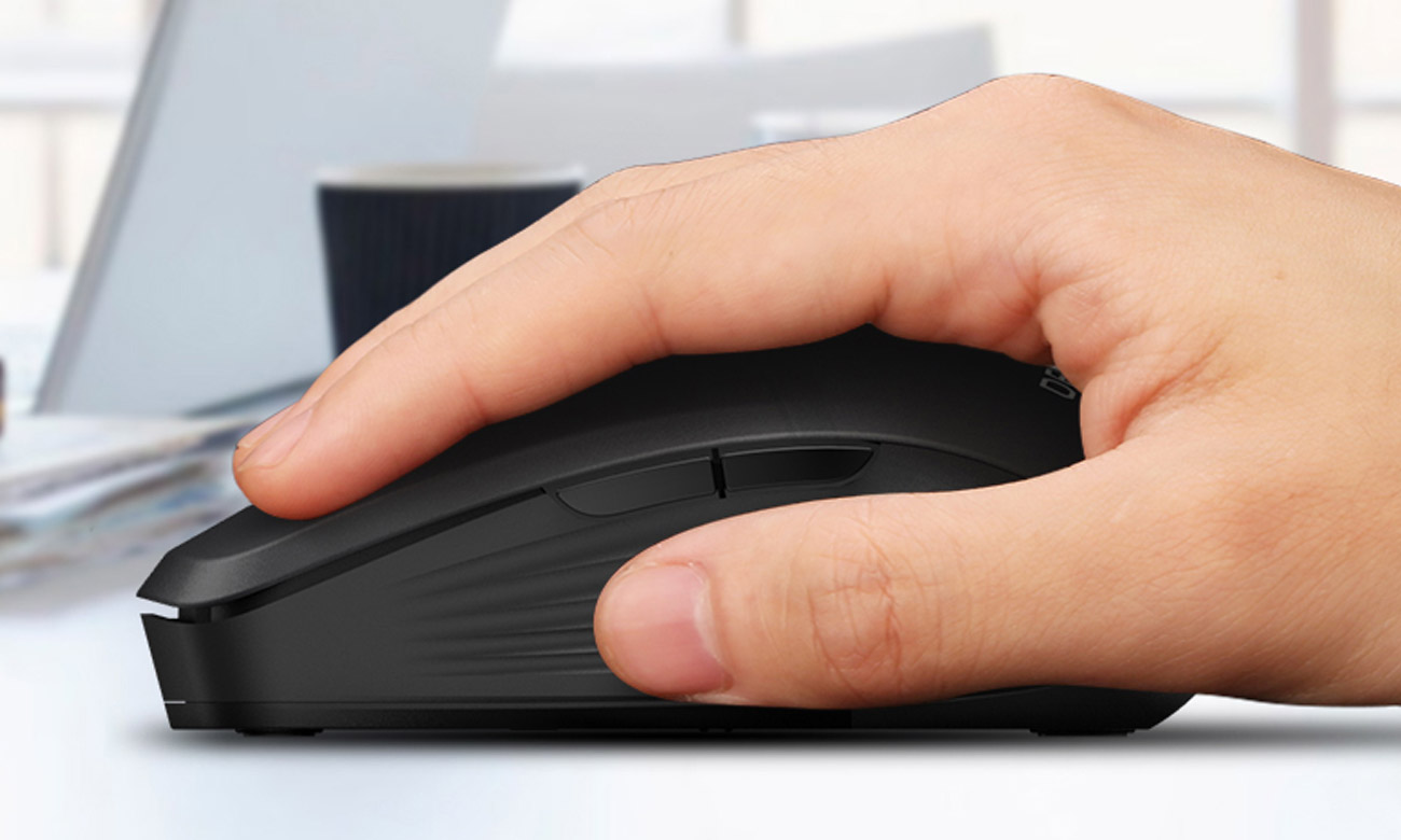 Bezprzewodowa mysz optyczna Delux M519GD Czarna - Widok lewego boku