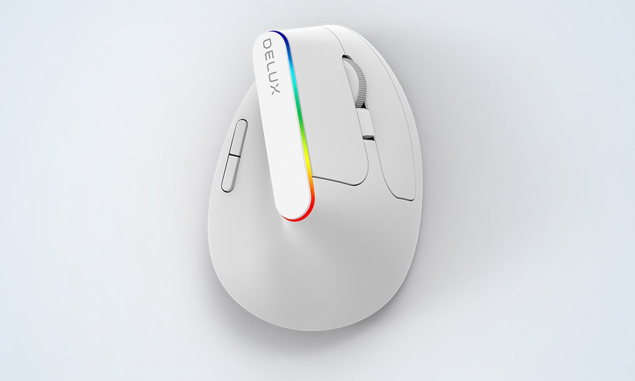 Mysz pionowa Delux Delux M618C RGB biała