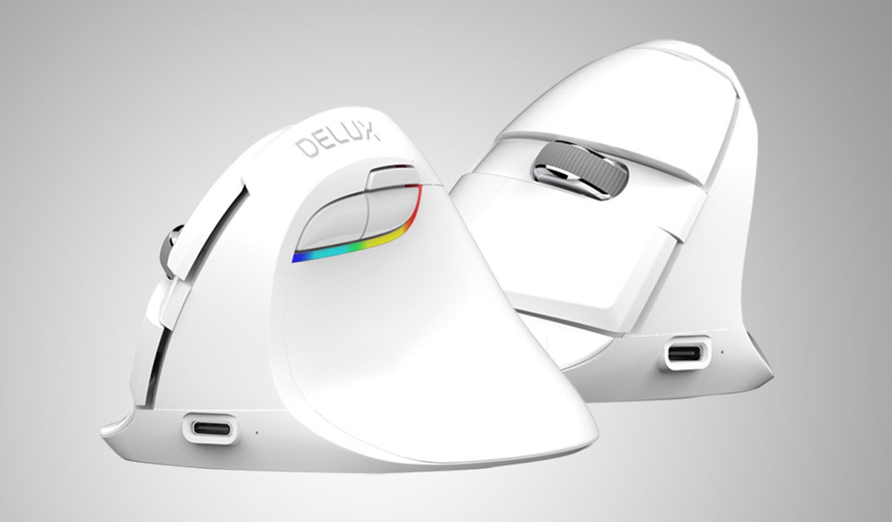 Mysz pionowa Delux M618Mini biała