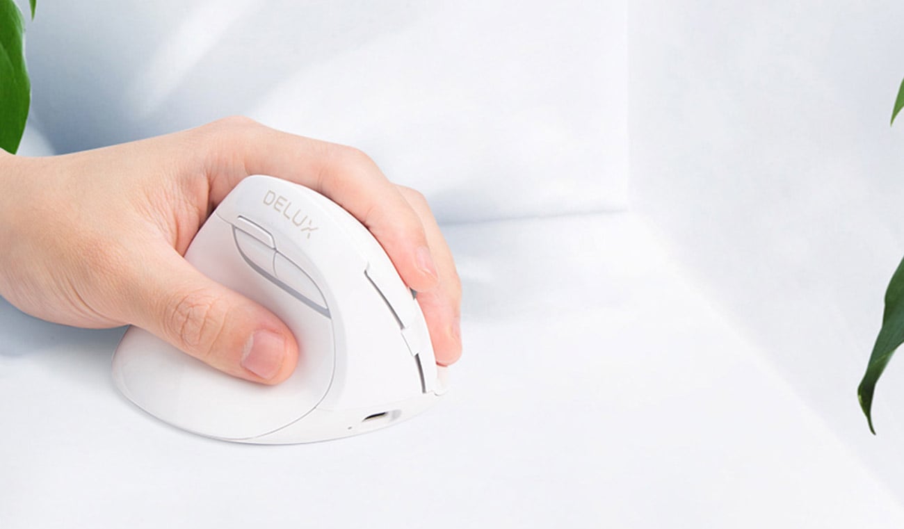 Mysz pionowa Delux M618ZD biała