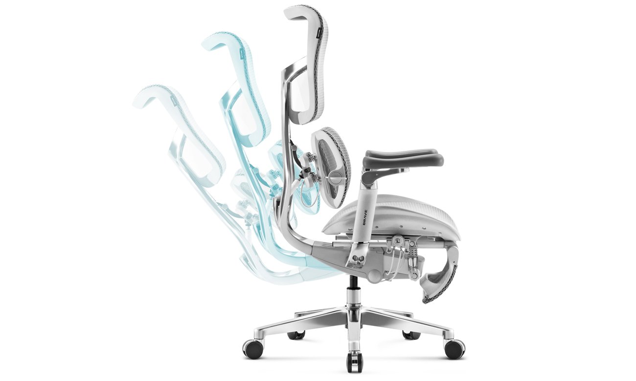 Fotel biurowy Diablo Chairs Brave V-Kinetic Szary - Wiele możliwości regulacji