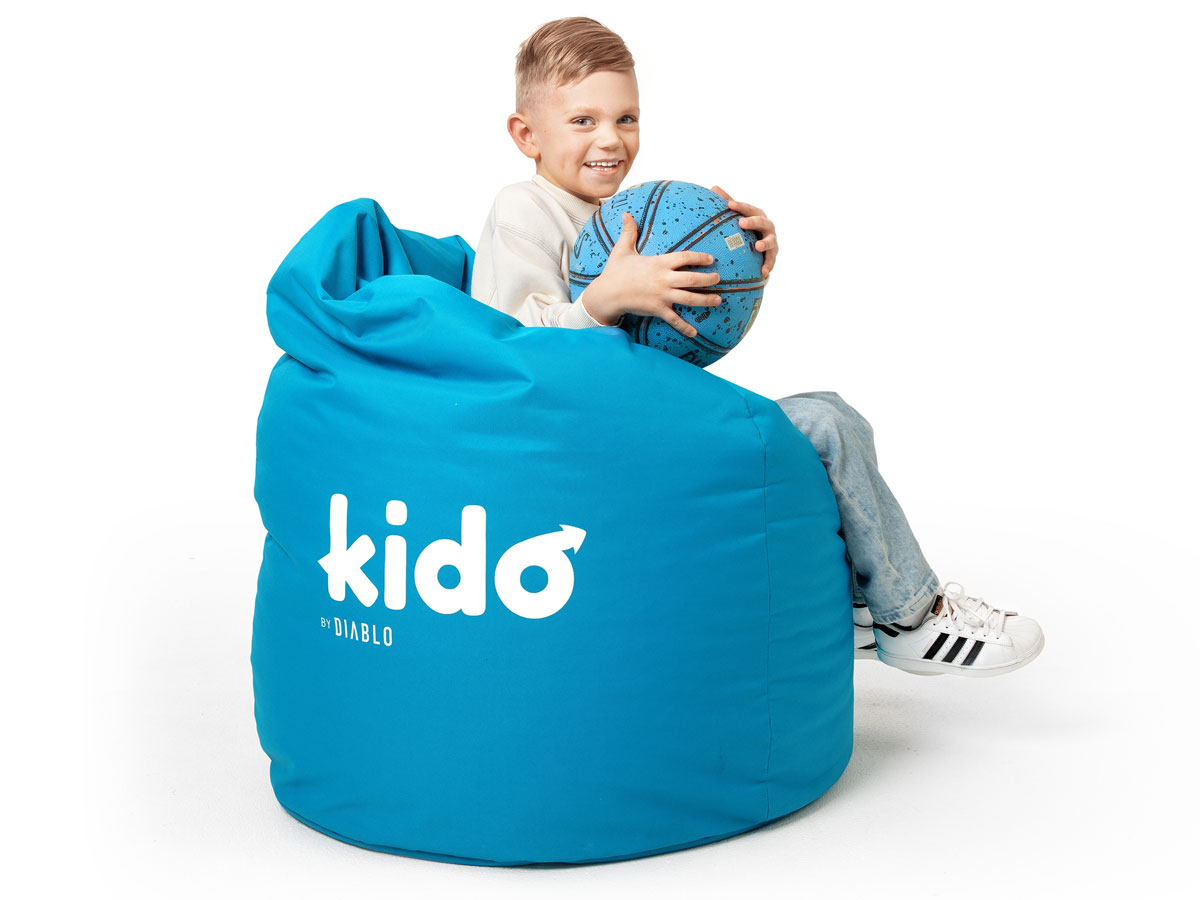 Pufa dla dziecka Diablo Chairs Kido Niebieska - Grafika lifestyle