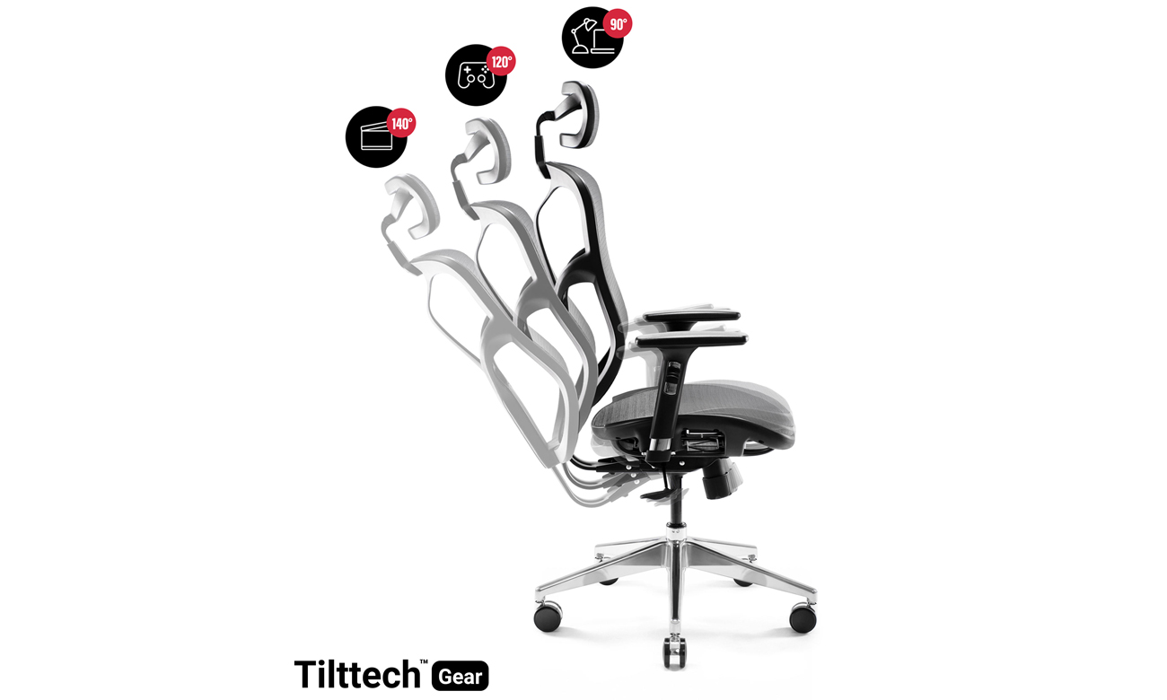 Fotel biurowy Diablo Chairs V-Basic Czarno-szary - Dostosuj fotel do swoich potrzeb