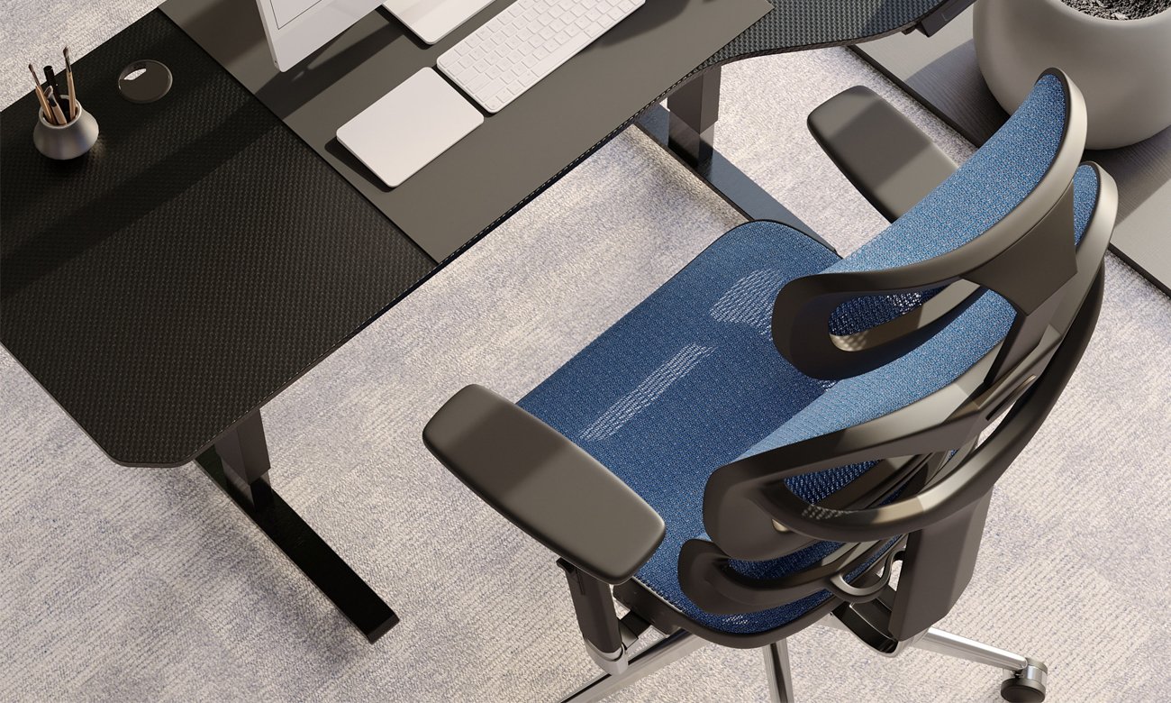 Fotel biurowy Diablo Chairs V-Commander Czarno-niebieski - Grafika lifestyle