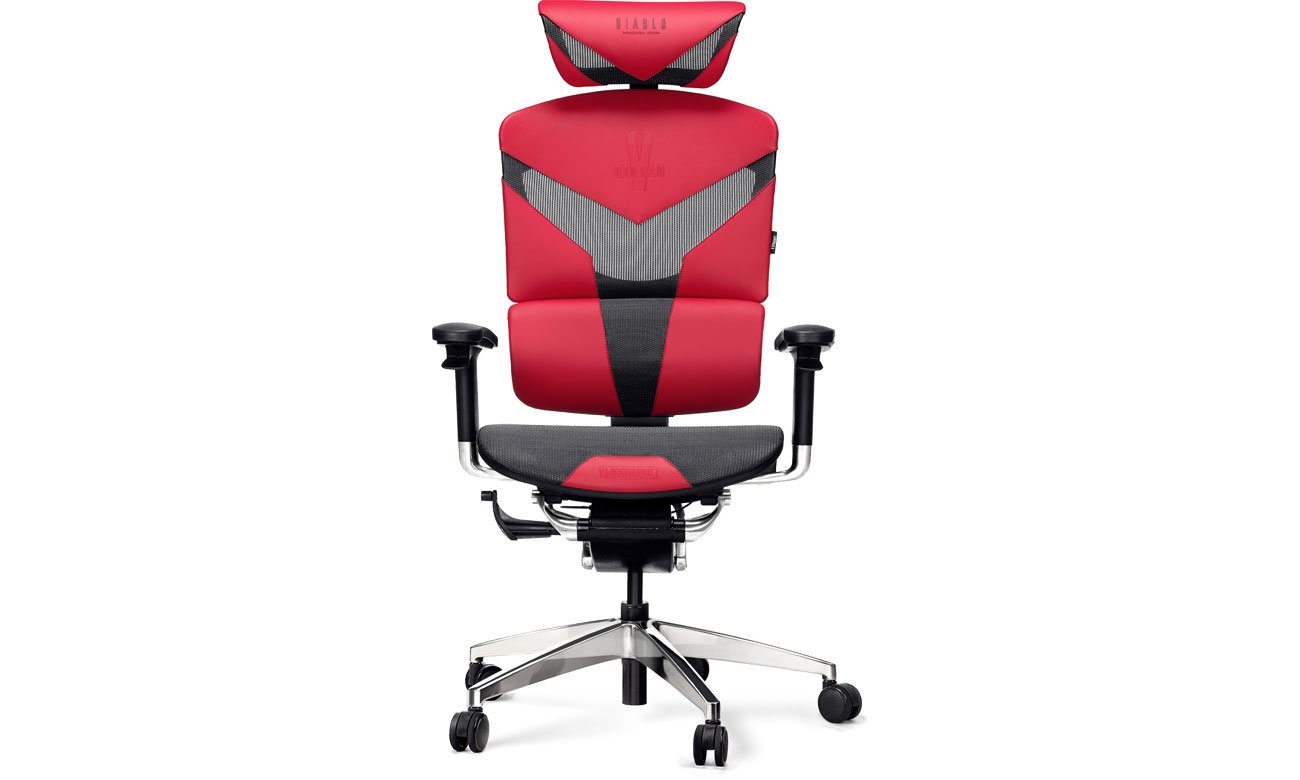 Diablo Chairs V-DYNAMIC karmazynowy widok z przodu