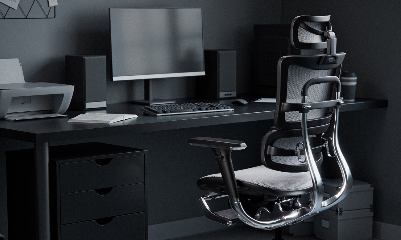 Fotel ergonomiczny Diablo Chairs V-Master Czarno-biały - Grafika lifestyle