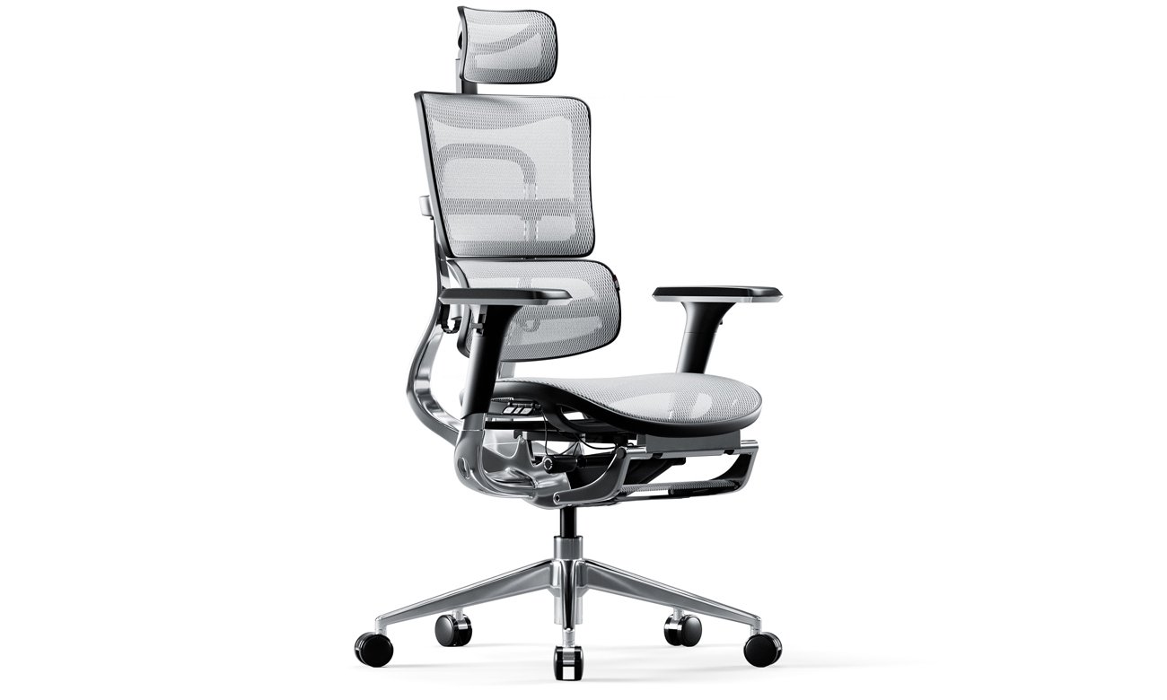 Fotel ergonomiczny Diablo Chairs V-Master Czarno-biały - Widok od przodu pod kątem