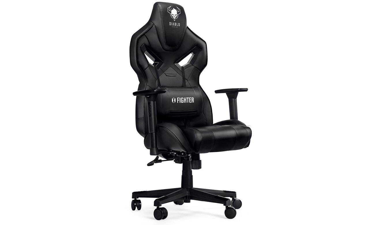 Fotel gamingowy Diablo Chairs X-FIGHTER Czarny - Widok od przodu pod kątem