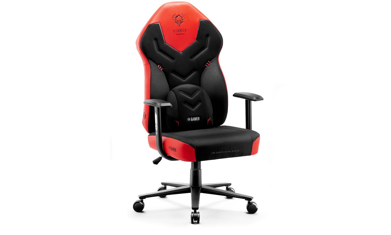 Fotel gamingowy Diablo Chairs X-Gamer 2.0 Czarno-czerwony - Widok od przodu pod kątem
