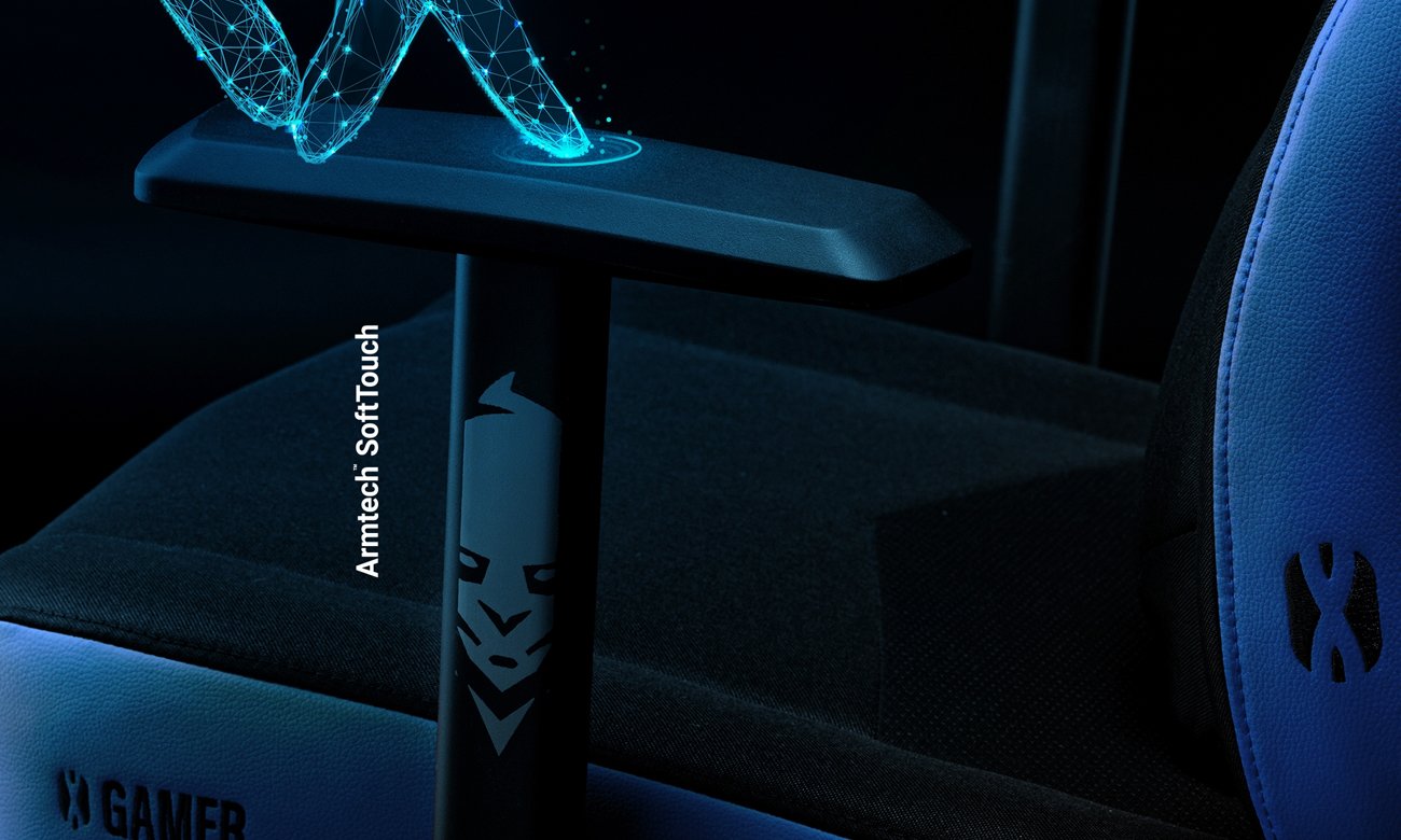 Fotel gamingowy Diablo Chairs X-Gamer 2.0 Czarno-niebieski - Grafika lifestyle