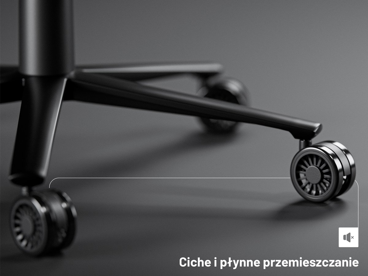 Diablo Chairs X-Horn 2.0 Normal Size Camel Black Tkanina - Solidna podstawa i wytrzymałe kółka