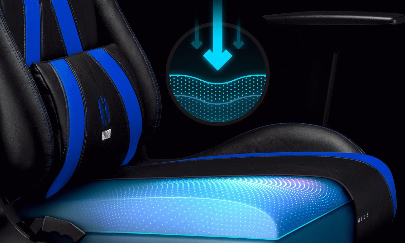 Fotel gamingowy Diablo Chairs X-Horn 2.0 Czarno-niebieski - Wygoda dzięki piance HR
