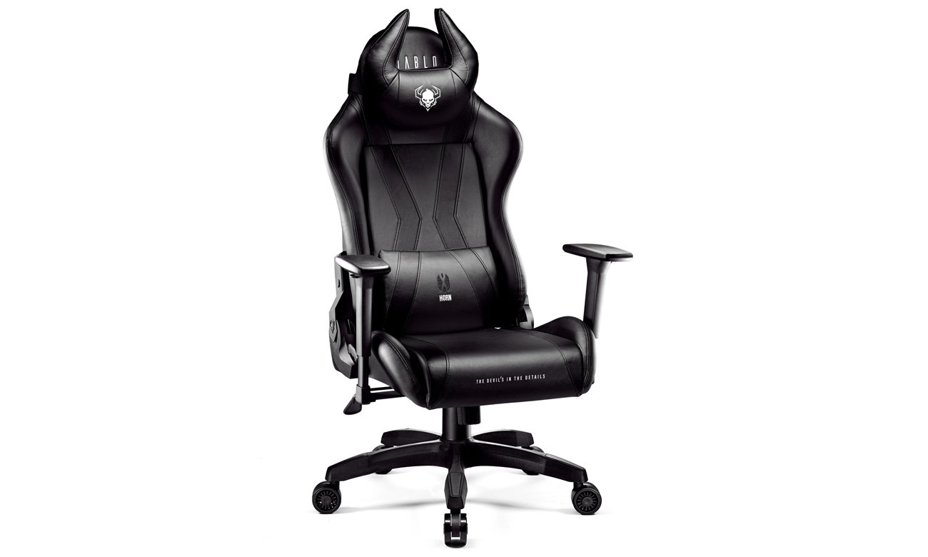 Fotel gamingowy Diablo Chairs X-Horn 2.0 Czarny - Widok od przodu pod kątem