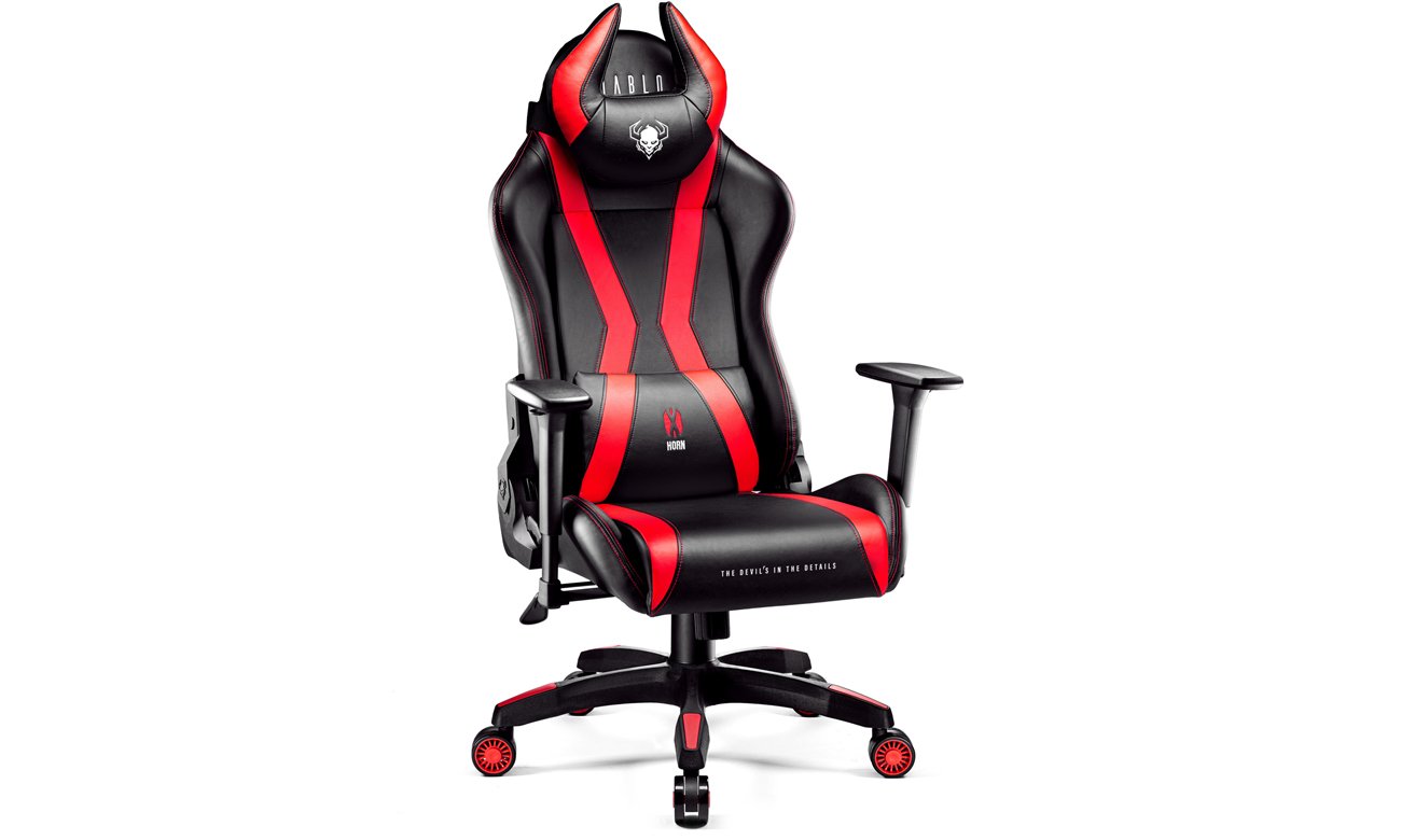 Fotel gamingowy Diablo Chairs X-Horn 2.0 King Size Czarno-czerwony - Widok od przodu pod kątem