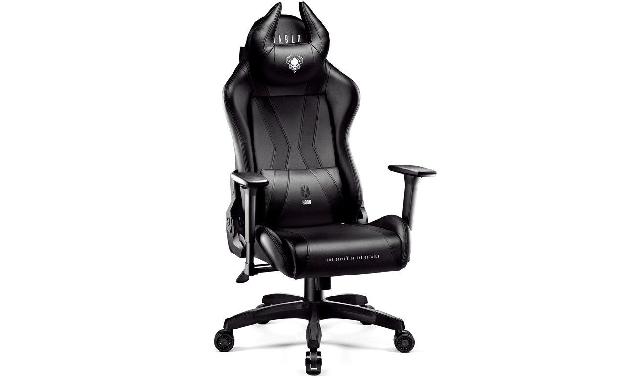 Fotel gamingowy Diablo Chairs X-Horn 2.0 King Size Czarny - Widok od przodu pod kątem