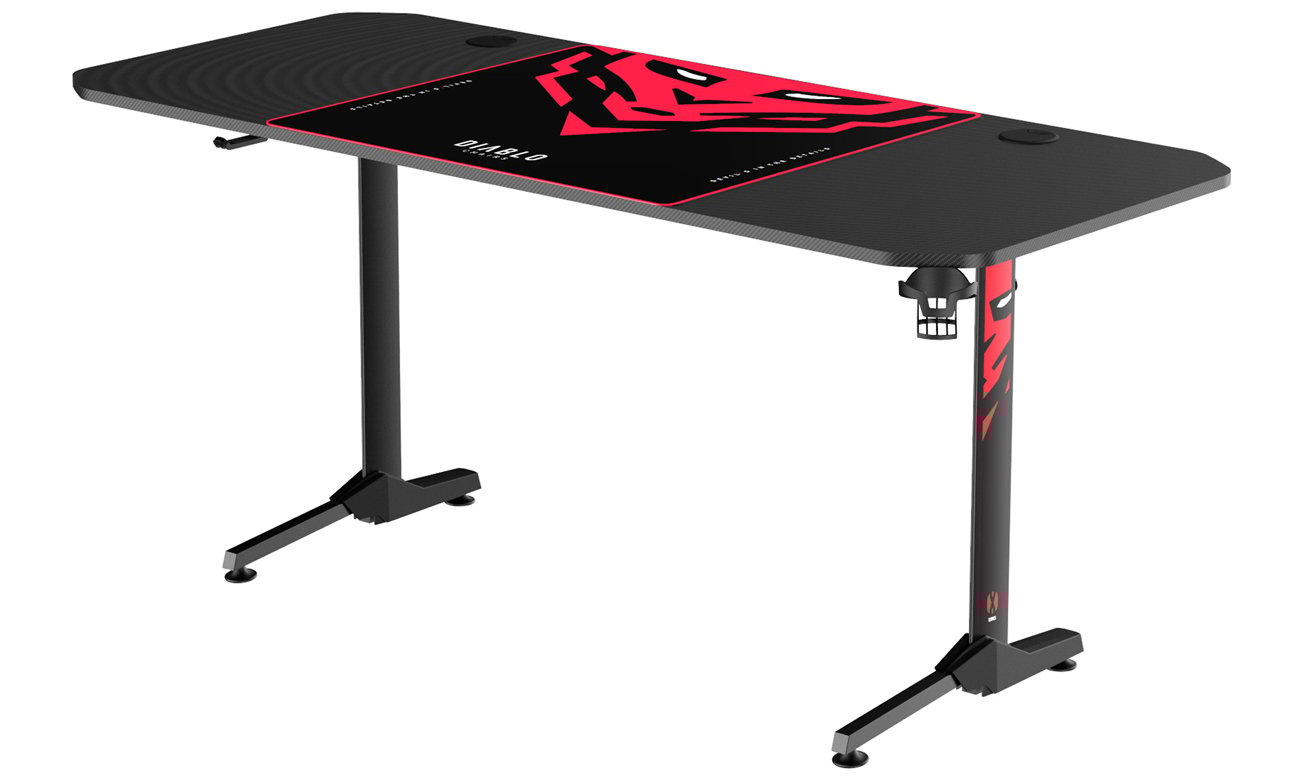 Biurko gamingowe Diablo Chairs X-Mate 1600 - Widok od przodu pod kątem