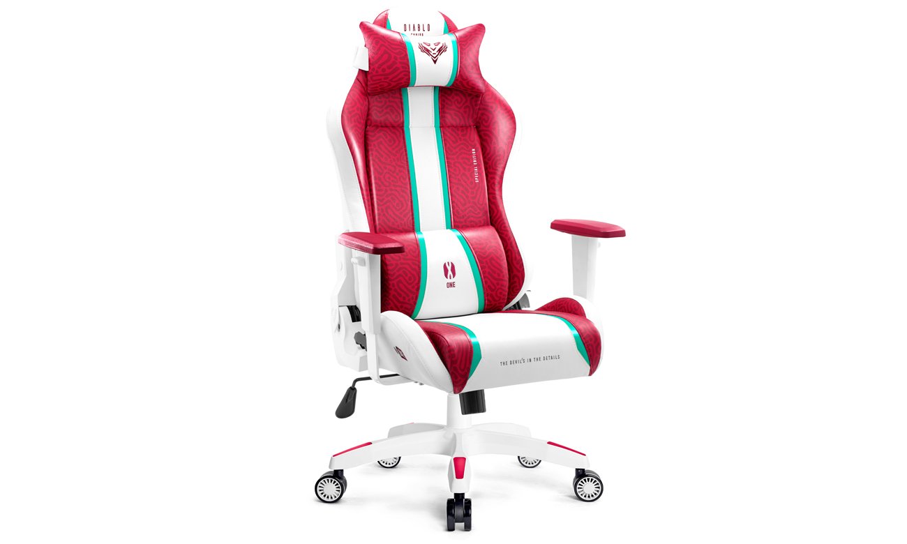 Fotel gamingowy Diablo Chairs X-One 2.0 Candy Rose - Widok od przodu pod kątem