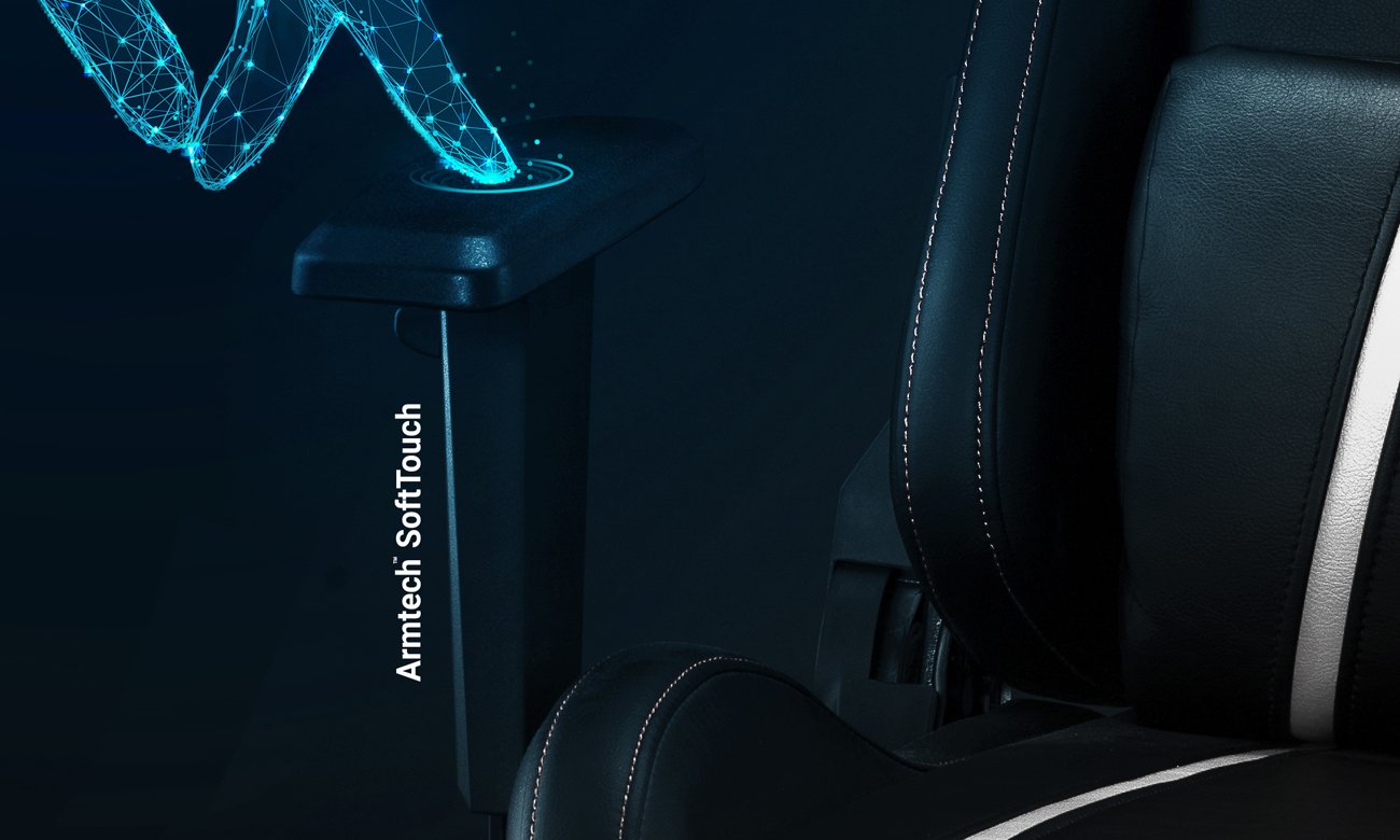 Fotel gamingowy Diablo Chairs X-One 2.0 Czarno-biały - Podłokietniki z regulacją i regulacja wysokości