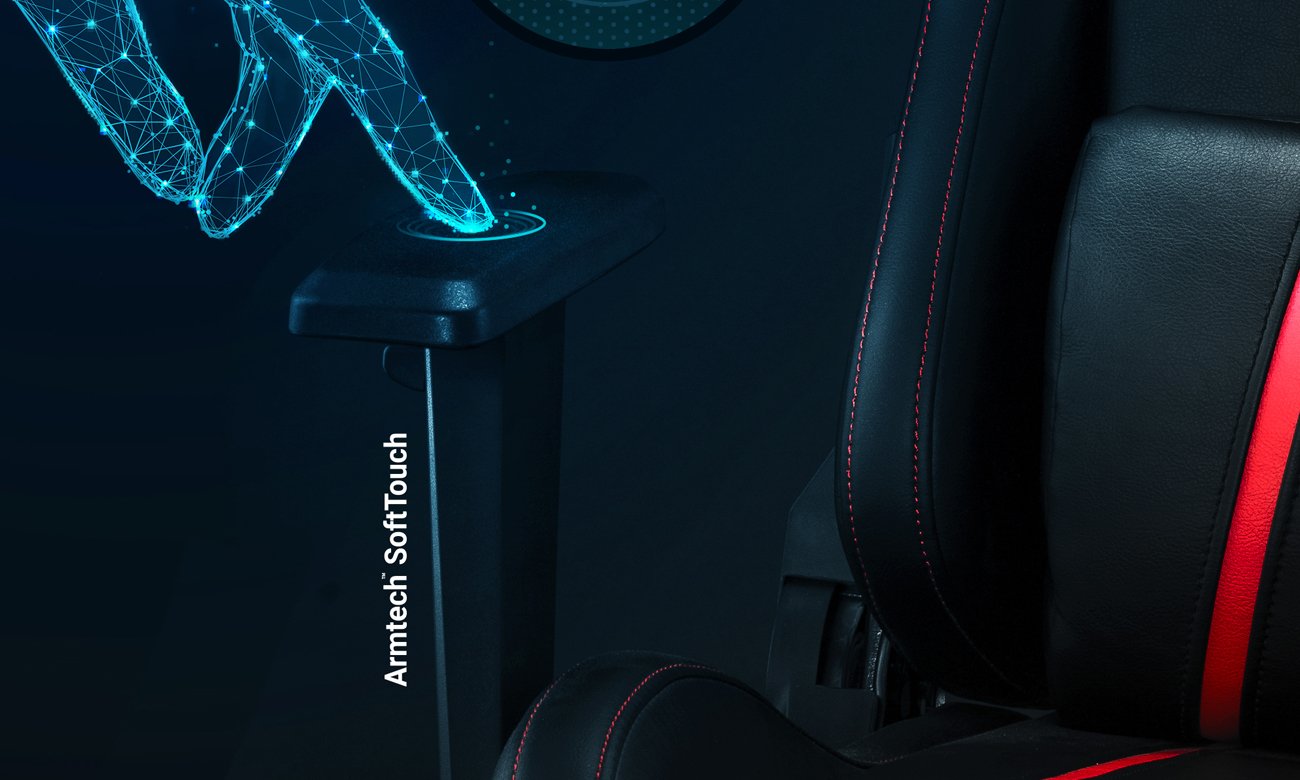 Fotel gamingowy Diablo Chairs X-One 2.0 Czarno-czerwony - Podłokietniki z regulacją i regulacja wysokości
