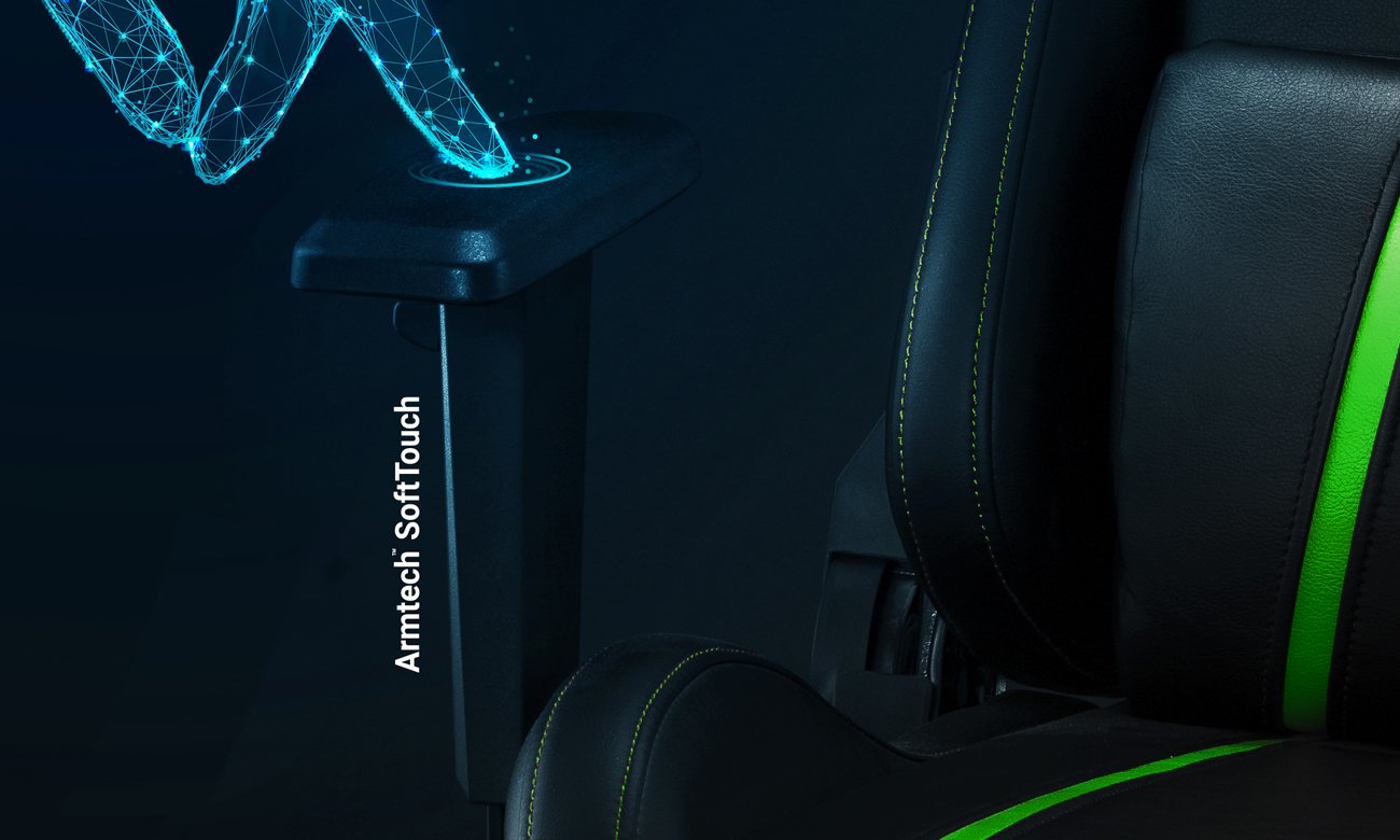 Fotel gamingowy Diablo Chairs X-One 2.0 Czarno-zielony - Podłokietniki z regulacją i regulacja wysokości