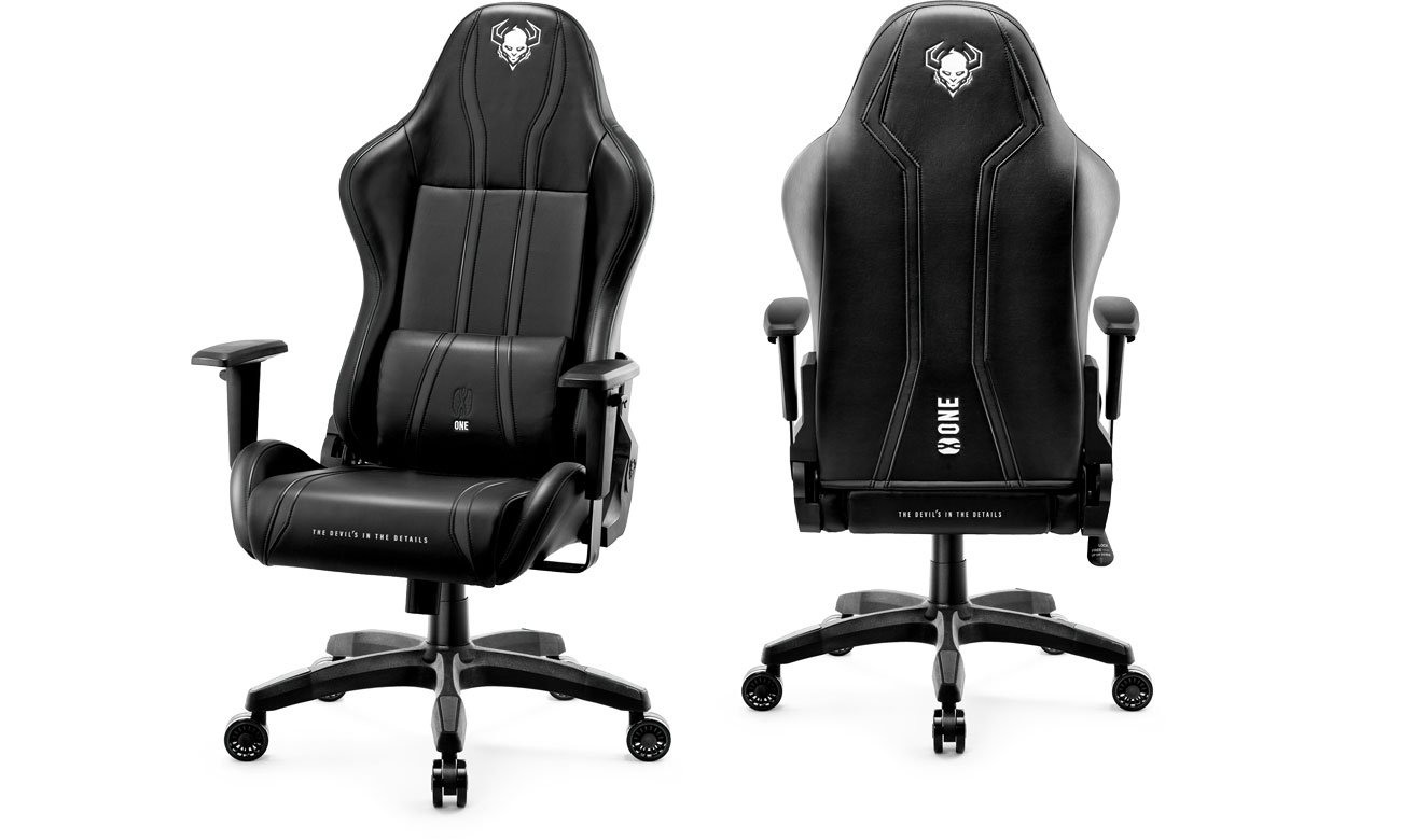 Diablo Chairs X-One 2.0 Kids Size czarny przód i tył