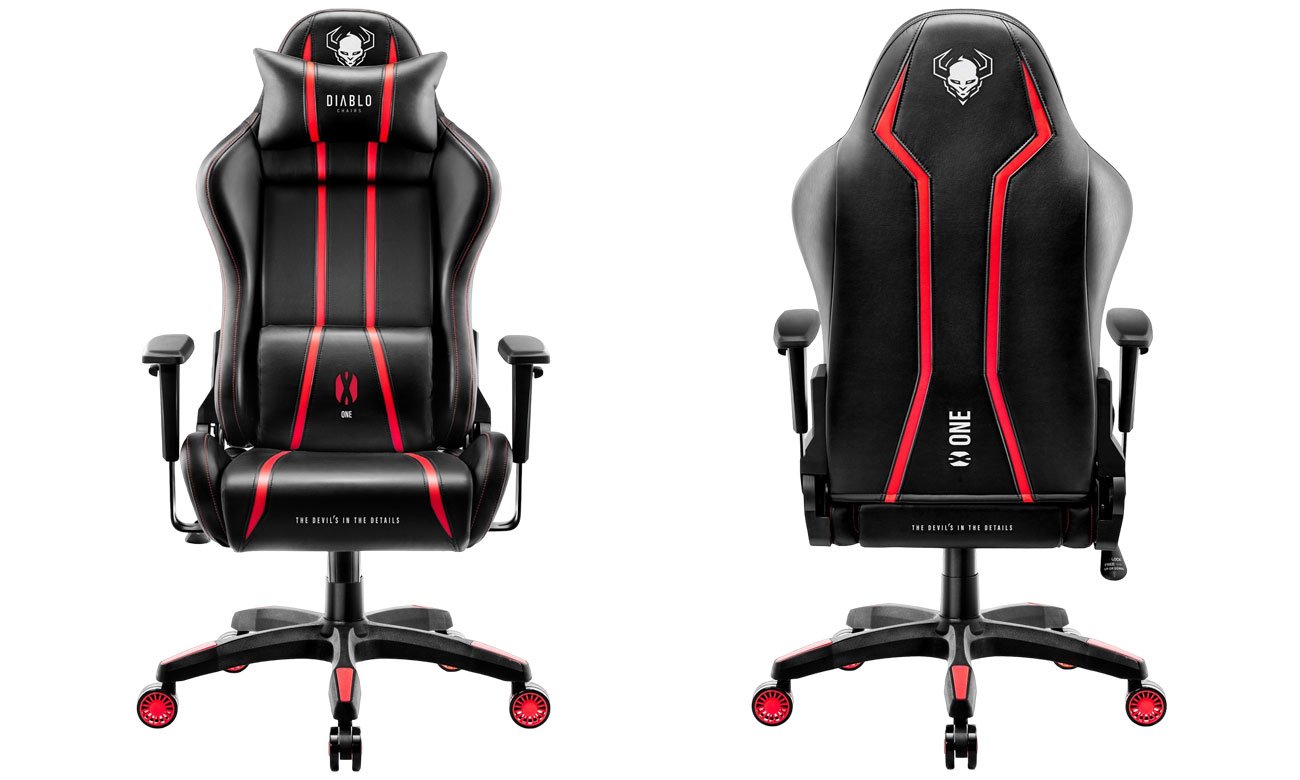 Diablo Chairs X-One 2.0 Small Czarno-czerwony przód i tył