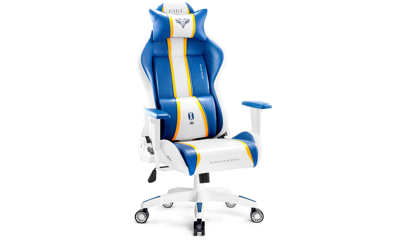 Fotel gamingowy Diablo Chairs X-One 2.0 King Size Aqua Blue - Widok od przodu pod kątem