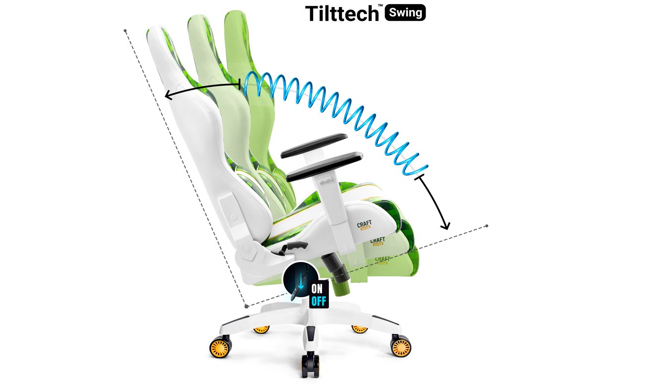 Fotel gamingowy Diablo Chairs X-One 2.0 King Size Craft Edition - Regulowanie ustawień fotela