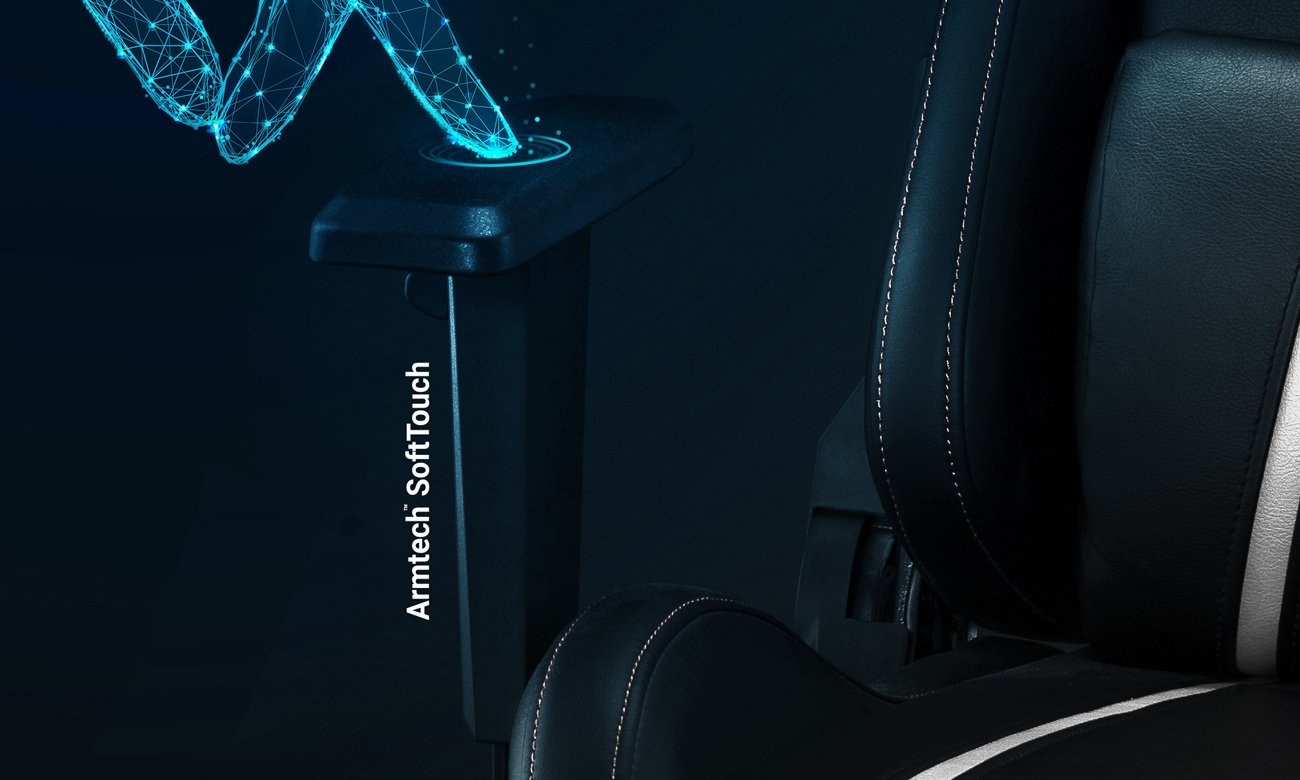 Fotel gamingowy Diablo Chairs X-One 2.0 King Size Czarno-biały - Podłokietniki z regulacją i regulacja wysokości