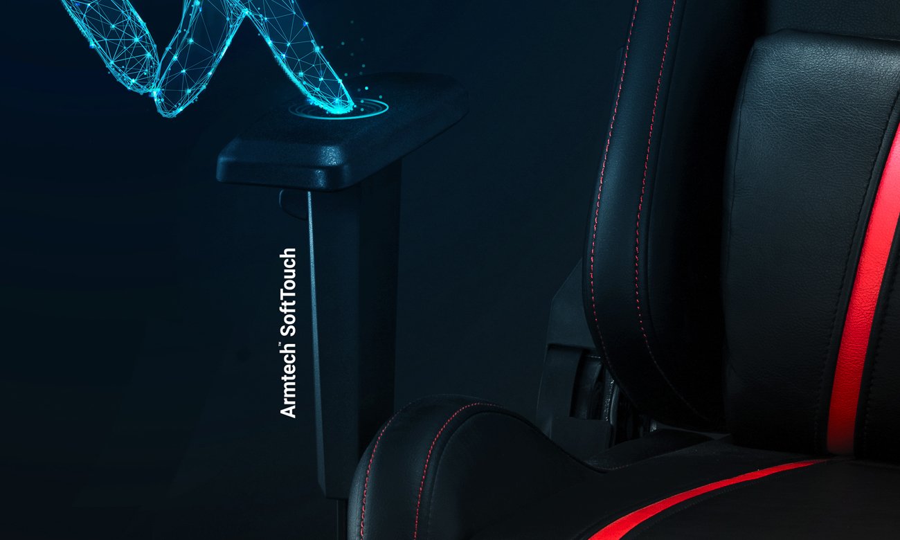 Fotel gamingowy Diablo Chairs X-One 2.0 King Size Czarno-czerwony - Podłokietniki z regulacją i regulacja wysokości