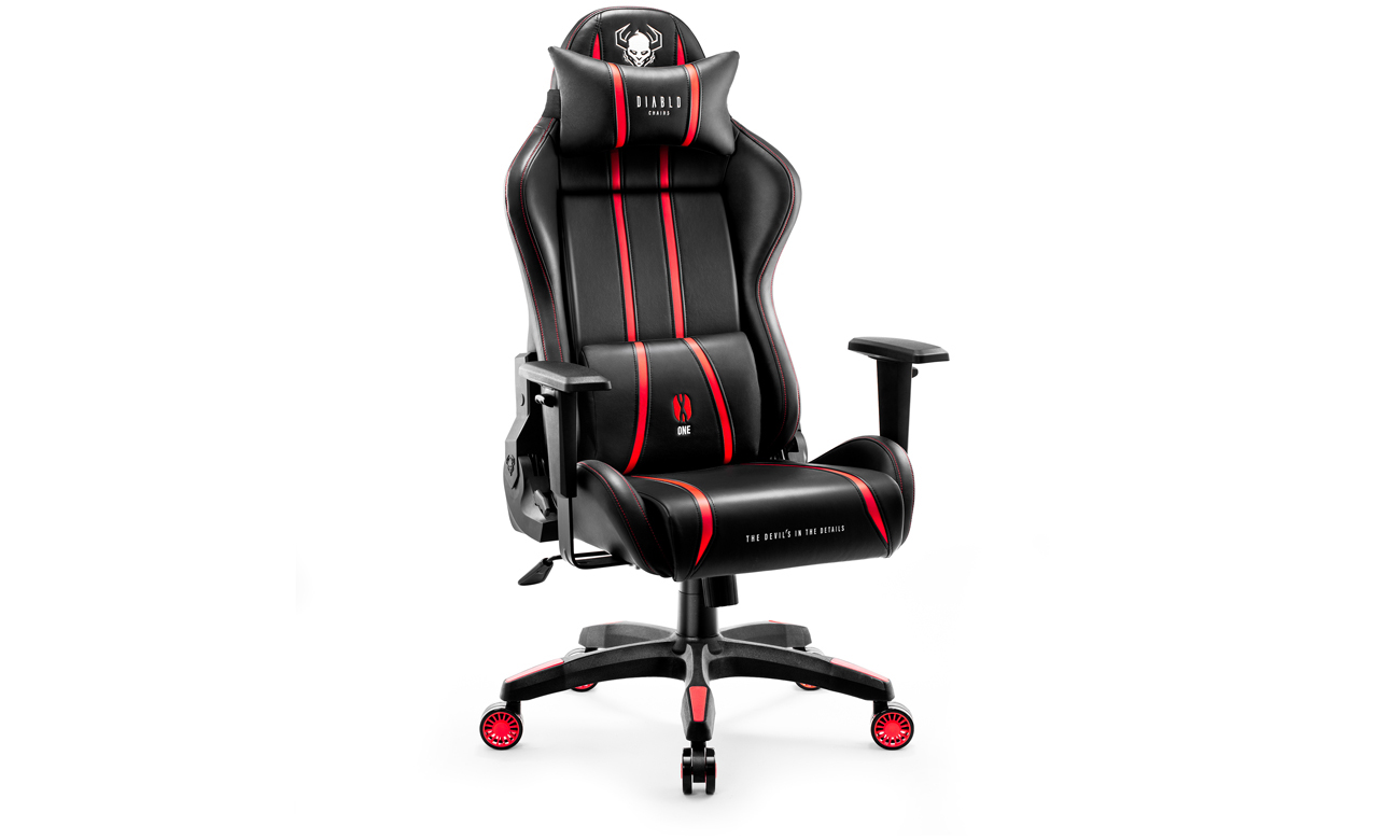 Fotel gamingowy Diablo Chairs X-One 2.0 King Size Czarno-czerwony - Widok od przodu pod kątem