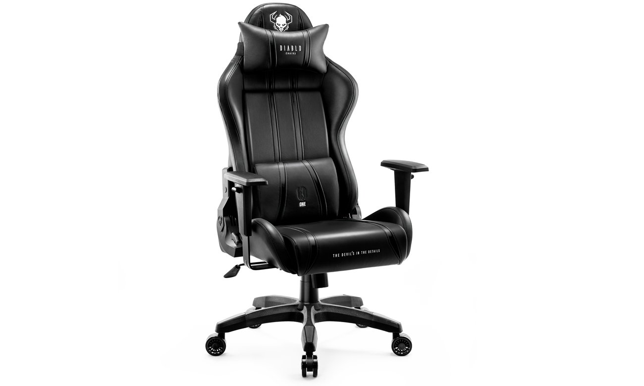 Fotel gamingowy Diablo Chairs X-One 2.0 King Size Czarny - Widok od przodu pod kątem