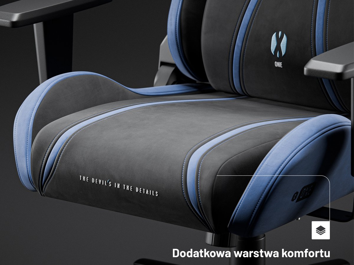 Diablo Chairs X-One 2.0 Normal Size Night Blue Tkanina - Maksymalna wygoda użytkowania