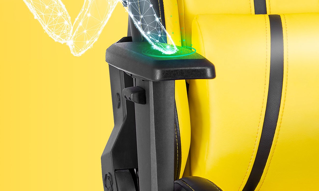 Fotel gamingowy Diablo Chairs X-One 2.0 Żółto-czarny - Podłokietniki z regulacją i regulacja wysokości