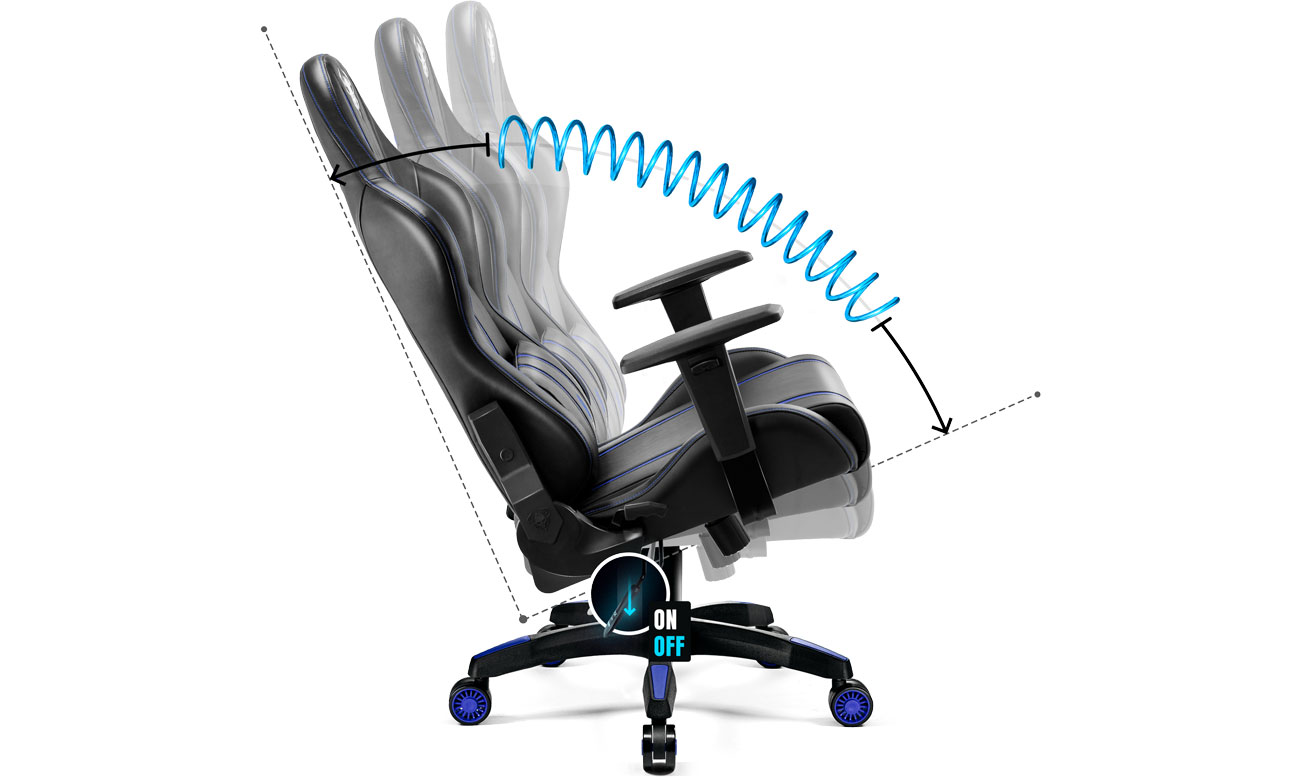 Diablo Chairs X-One 2.0 czarno-niebieski pochylenie
