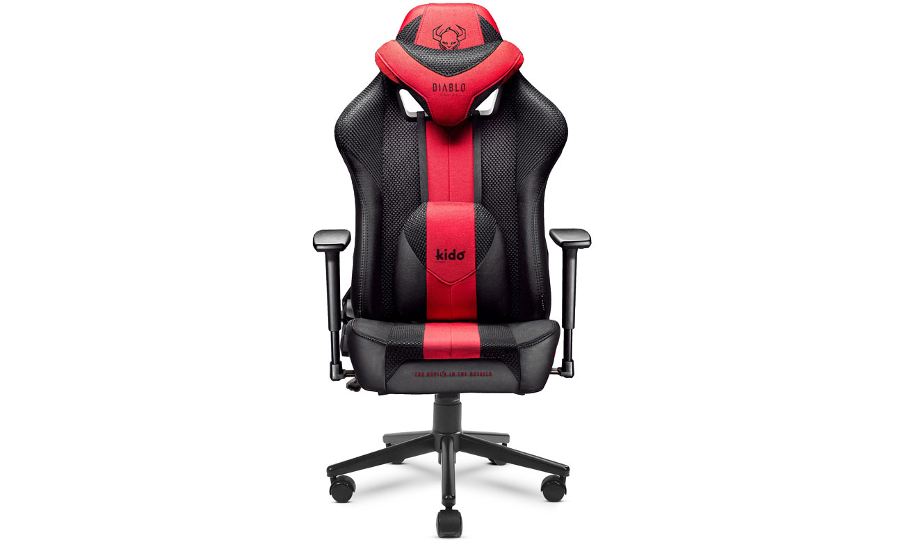 Diablo Chairs X-Player 2.0 Kids antracytowo-karmazynowy widok z przodu