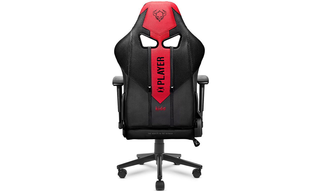 Diablo Chairs X-Player 2.0 Kids antracytowo-karmazynowy widok z tyłu