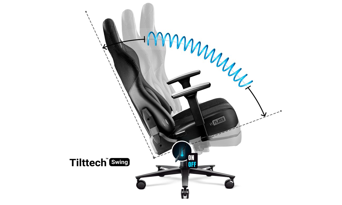 Fotel gamingowy Diablo Chairs X-Player 2.0 King Size Czarny - Dostosuj fotel do swoich potrzeb