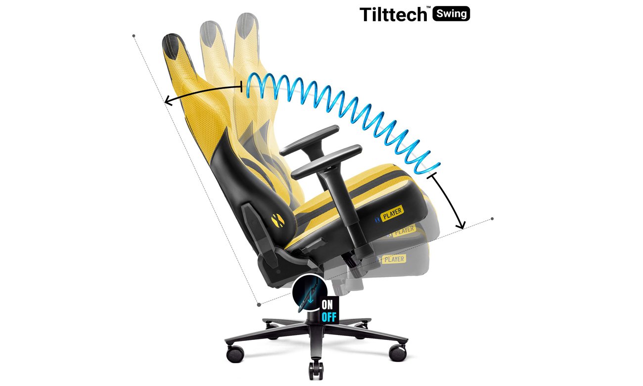 Fotel gamingowy Diablo Chairs X-Player 2.0 King Size Dark Sunflower - Dostosuj fotel do swoich potrzeb