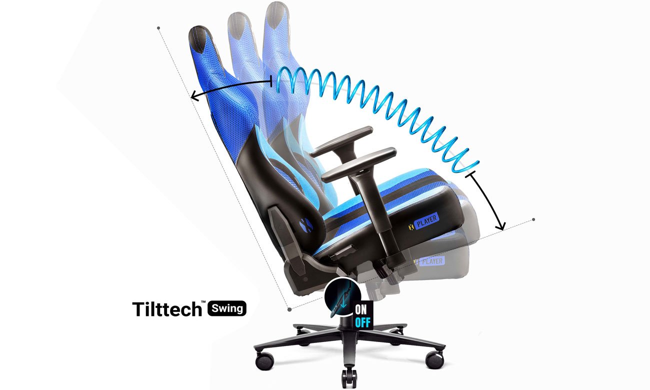 Diablo Chairs X-Player 2.0 King Size Frost Black mechanizm pochylenia