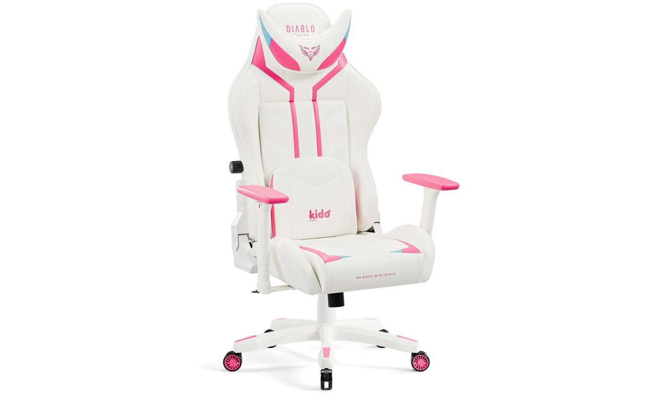 Fotel gamingowy Diablo Chairs X-Ray 2.0 Kids Size biało-różowy