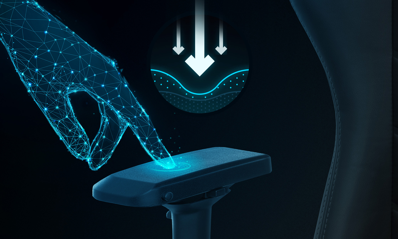 Fotel gamingowy Diablo Chairs X-Ray 2.0 King Size Biało-czarny - Łatwa regulacja fotela i podłokietników