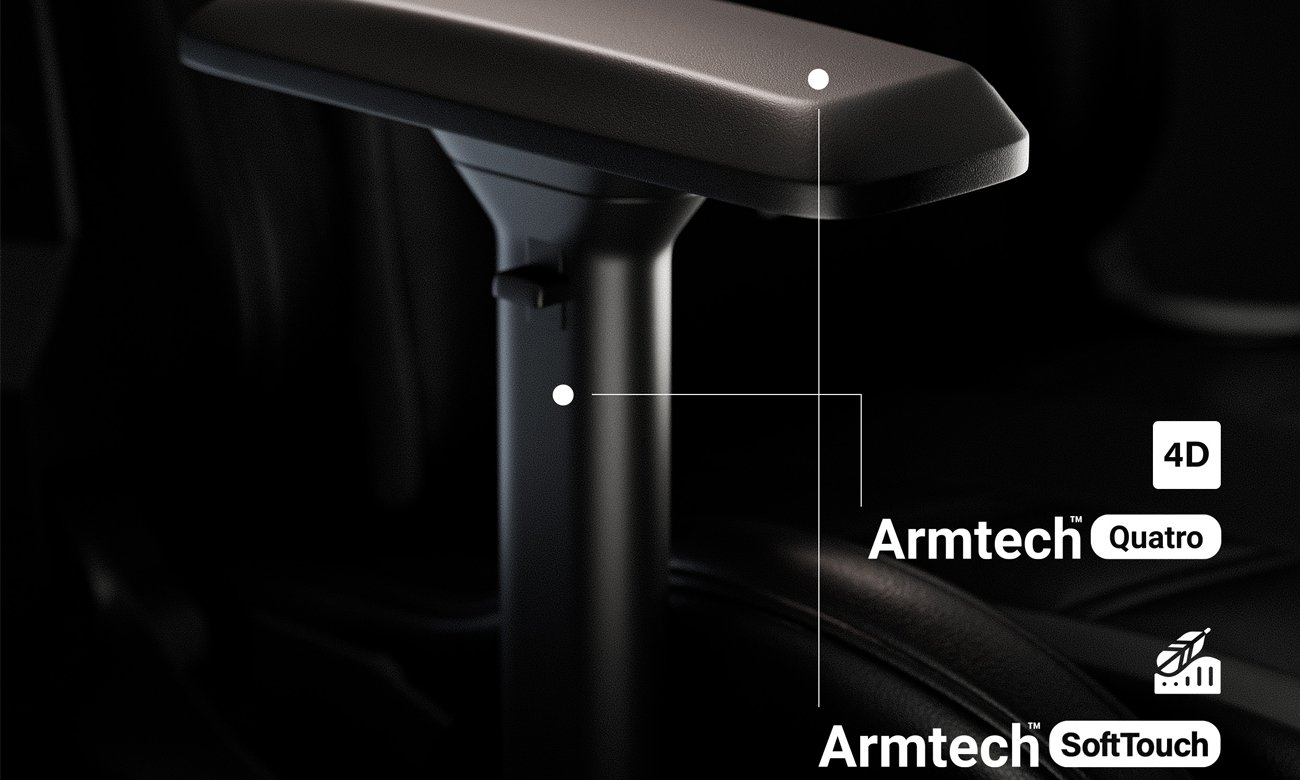 Fotel gamingowy Diablo Chairs X-Ray 2.0 King Size Czarno-szary - Łatwa regulacja fotela i podłokietników