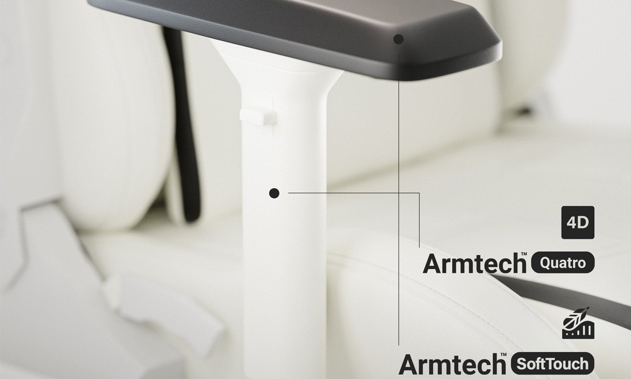 Fotel gamingowy Diablo Chairs X-Ray 2.0 Biało-czarny - Łatwa regulacja fotela i podłokietników