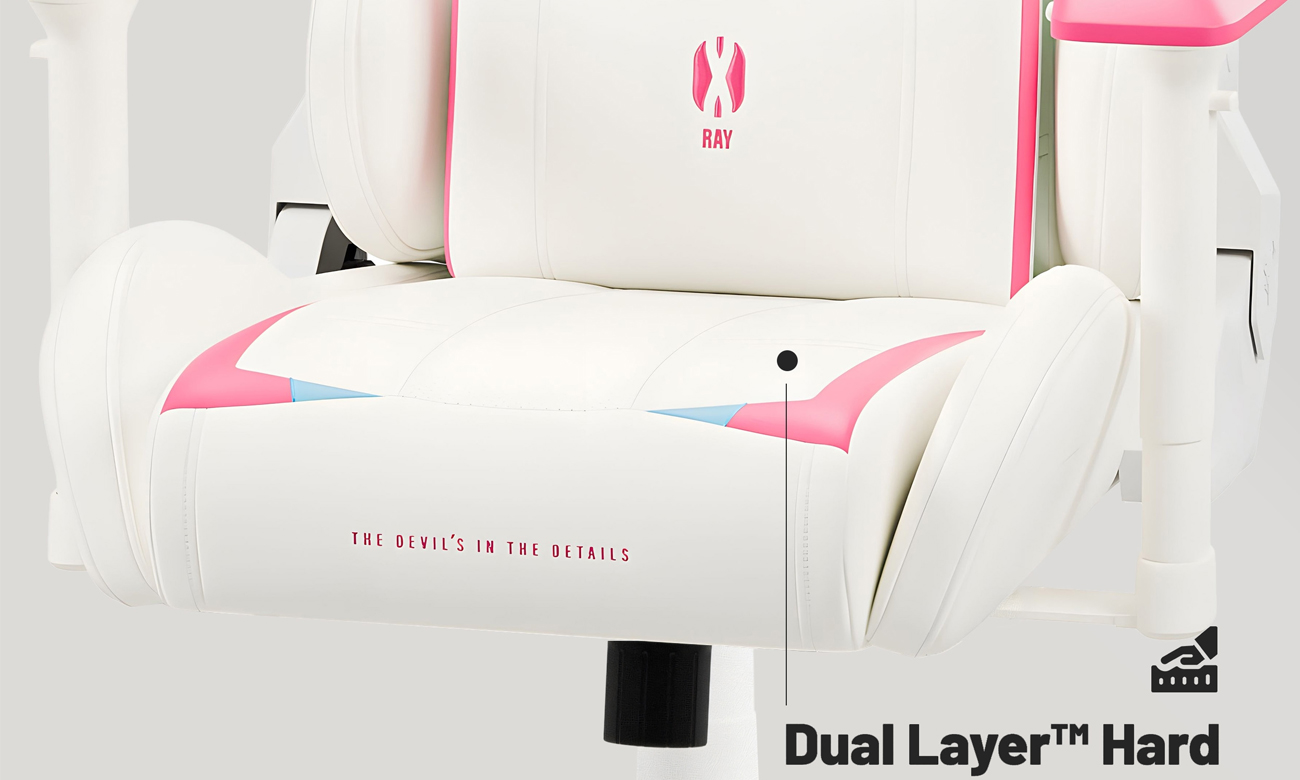 Fotel gamingowy Diablo Chairs X-Ray 2.0 Biało-różowy - Wygoda na najwyższym poziomie